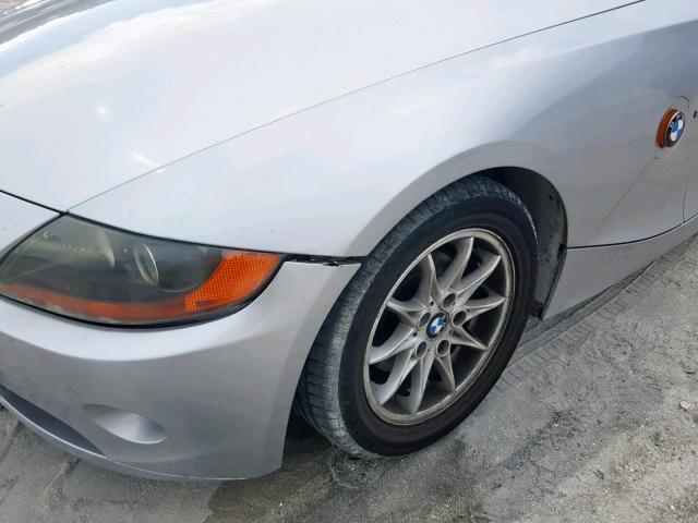 4USBT33463LS42739 - 2003 BMW Z4 2.5 SILVER photo 9