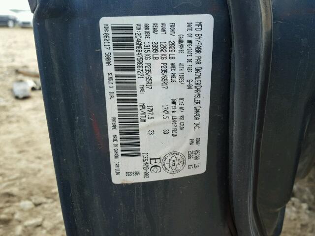 2C4GM68475R667271 - 2005 CHRYSLER PACIFICA T BLUE photo 10