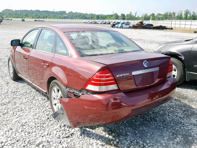 1MEFM40106G617217 - 2006 MERCURY MONTEGO LU MAROON photo 3