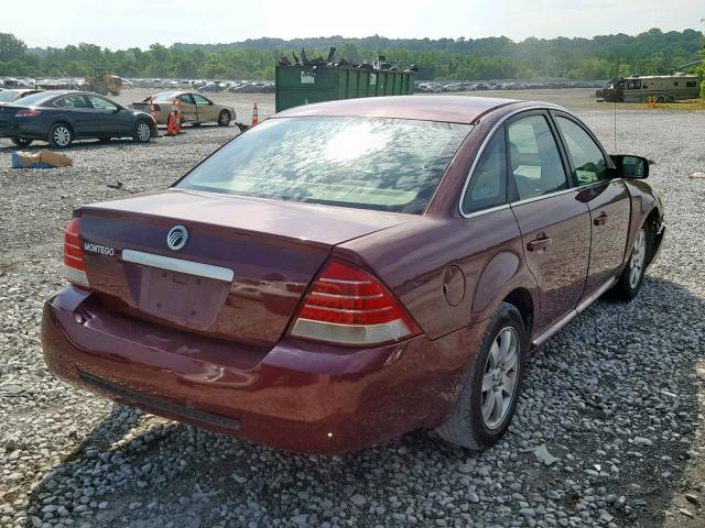 1MEFM40106G617217 - 2006 MERCURY MONTEGO LU MAROON photo 4