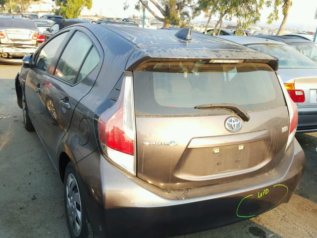 JTDKDTB34F1092075 - 2015 TOYOTA PRIUS C GRAY photo 3