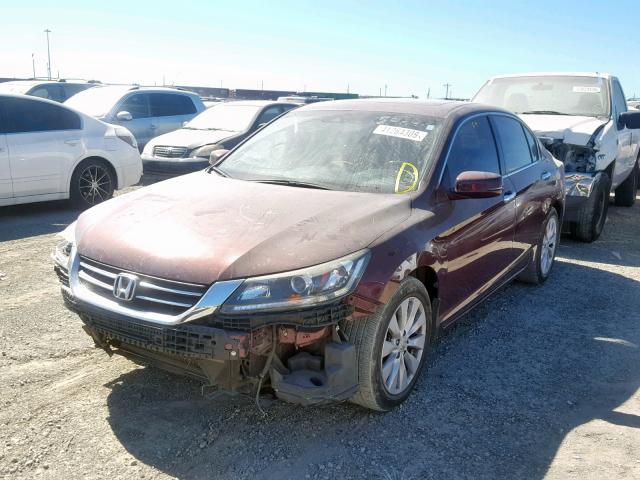 1HGCR2F84EA199553 - 2014 HONDA ACCORD EXL MAROON photo 2