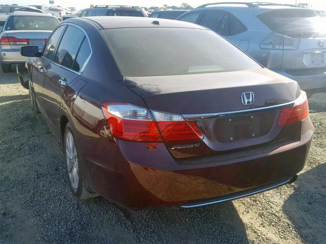 1HGCR2F84EA199553 - 2014 HONDA ACCORD EXL MAROON photo 3