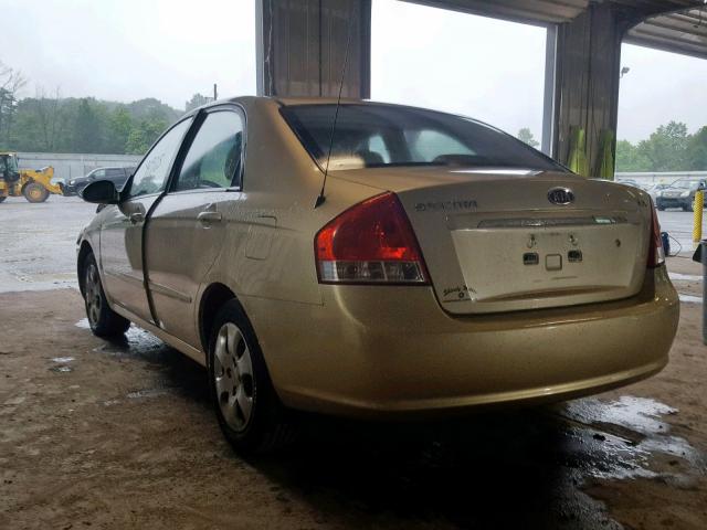 KNAFE222495652753 - 2009 KIA SPECTRA EX GOLD photo 3