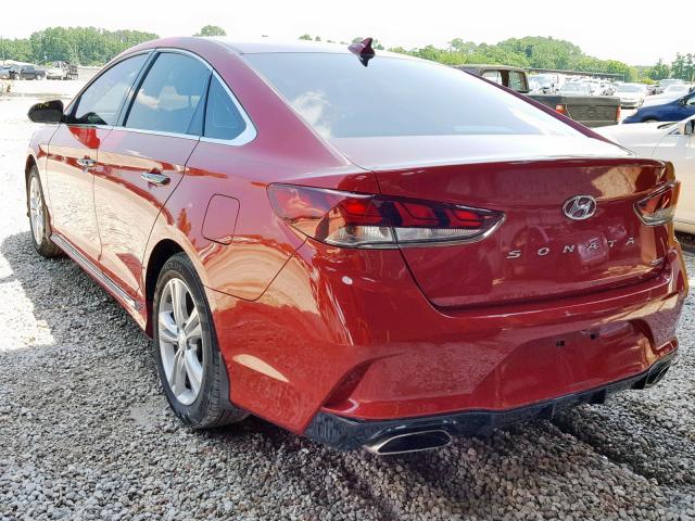 5NPE34AF4JH662711 - 2018 HYUNDAI SONATA SPO RED photo 3