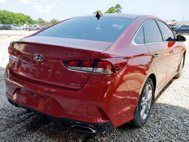 5NPE34AF4JH662711 - 2018 HYUNDAI SONATA SPO RED photo 4