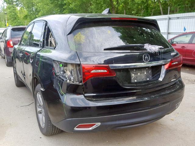 5FRYD4H24FB027523 - 2015 ACURA MDX BLACK photo 3