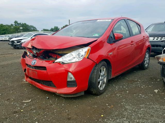 JTDKDTB39C1514756 - 2012 TOYOTA PRIUS C RED photo 2