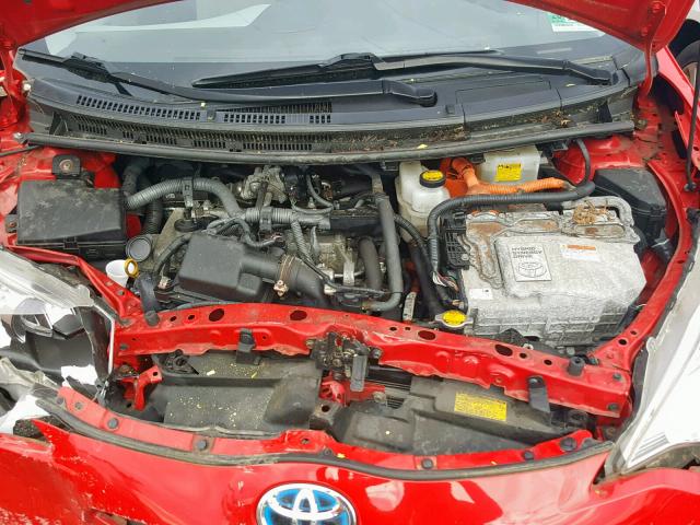 JTDKDTB39C1514756 - 2012 TOYOTA PRIUS C RED photo 7