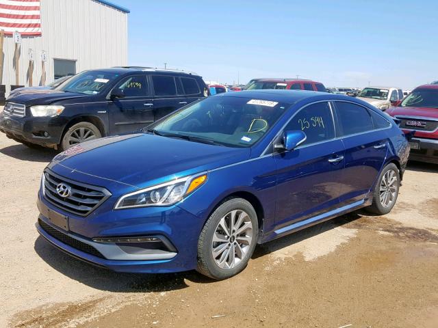 5NPE34AF5HH469509 - 2017 HYUNDAI SONATA SPO BLUE photo 2