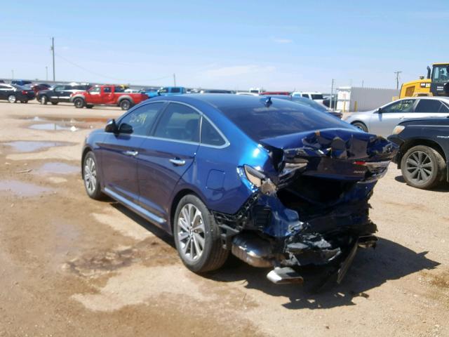 5NPE34AF5HH469509 - 2017 HYUNDAI SONATA SPO BLUE photo 3