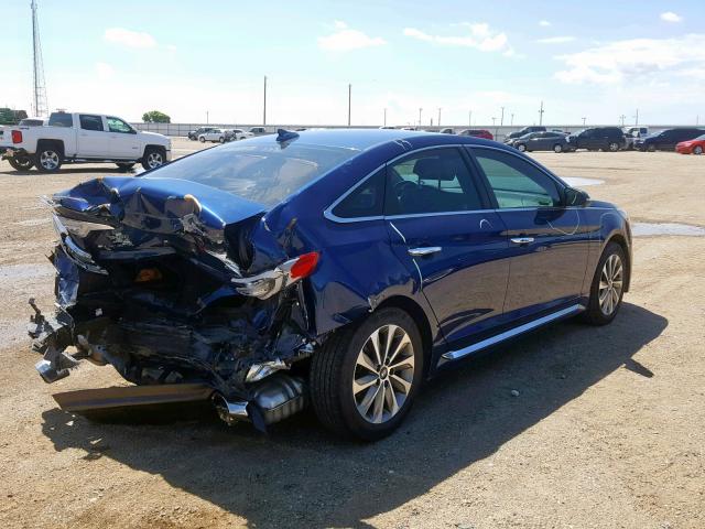 5NPE34AF5HH469509 - 2017 HYUNDAI SONATA SPO BLUE photo 4