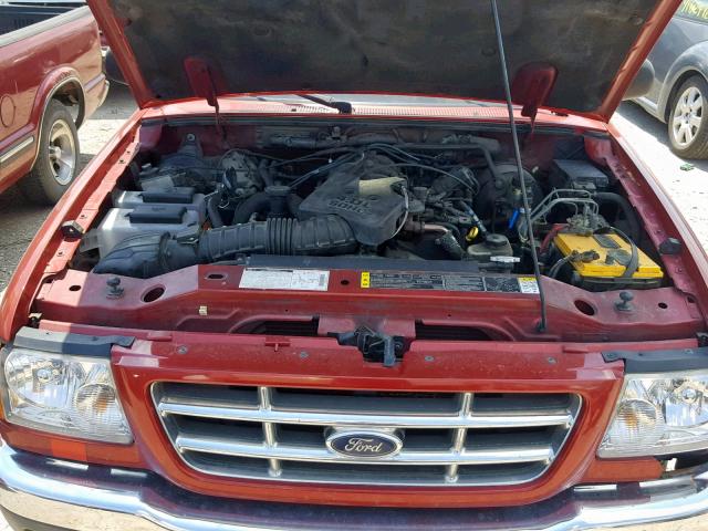 1FTYR44E12PA92087 - 2002 FORD RANGER SUP RED photo 7