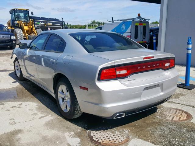 2C3CDXBG1CH139529 - 2012 DODGE CHARGER SE SILVER photo 3