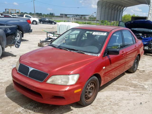 JA3AJ26E52U054811 - 2002 MITSUBISHI LANCER ES MAROON photo 2