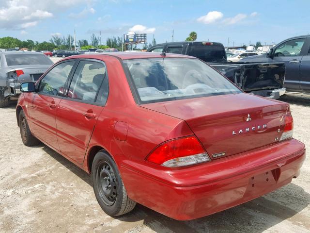 JA3AJ26E52U054811 - 2002 MITSUBISHI LANCER ES MAROON photo 3