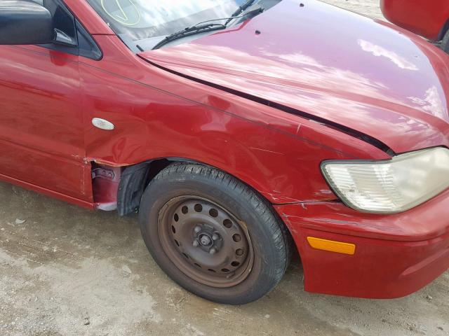 JA3AJ26E52U054811 - 2002 MITSUBISHI LANCER ES MAROON photo 9