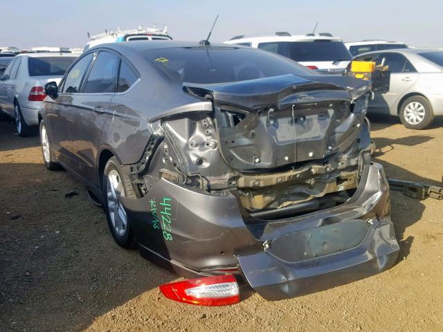 3FA6P0H71ER260315 - 2014 FORD FUSION SE GRAY photo 3