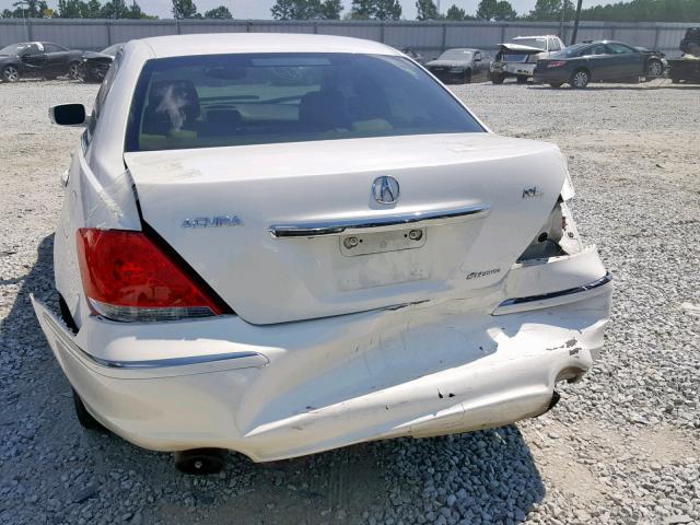 JH4KB16648C002573 - 2008 ACURA RL WHITE photo 9