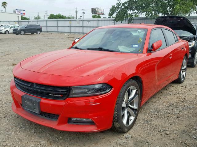 2C3CDXHG3FH836907 - 2015 DODGE CHARGER SX RED photo 2