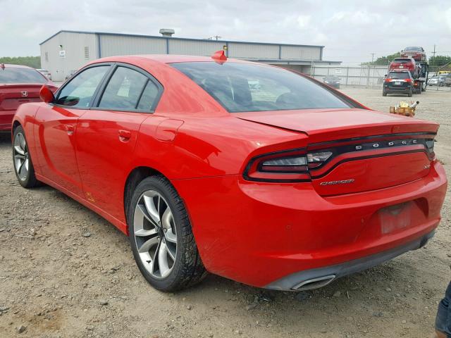 2C3CDXHG3FH836907 - 2015 DODGE CHARGER SX RED photo 3