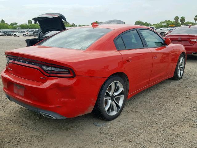 2C3CDXHG3FH836907 - 2015 DODGE CHARGER SX RED photo 4