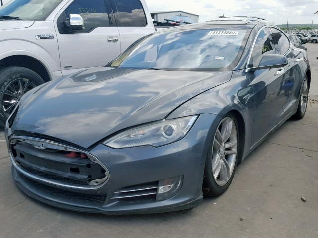 5YJSA1CN1DFP03424 - 2013 TESLA MODEL S GRAY photo 2