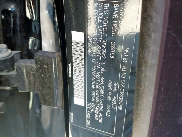 YV1AS982691096887 - 2009 VOLVO S80 3.2 BLACK photo 10