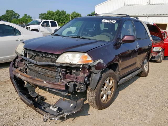 2HNYD18681H518872 - 2001 ACURA MDX TOURIN BURGUNDY photo 2