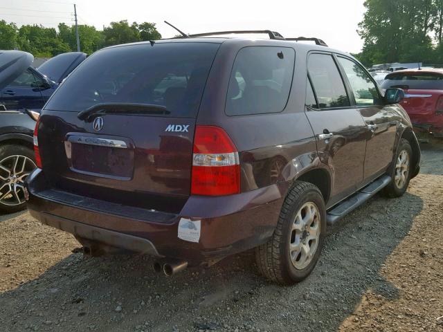 2HNYD18681H518872 - 2001 ACURA MDX TOURIN BURGUNDY photo 4