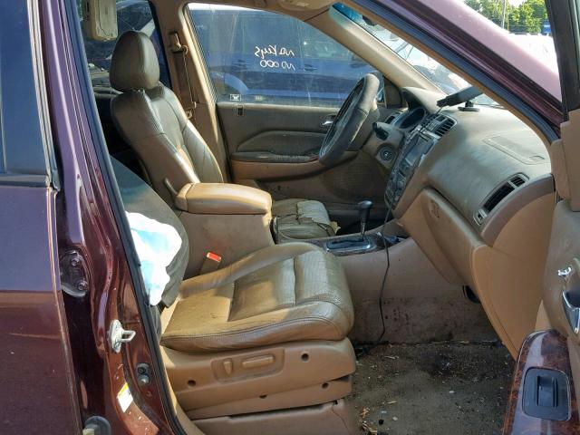 2HNYD18681H518872 - 2001 ACURA MDX TOURIN BURGUNDY photo 5