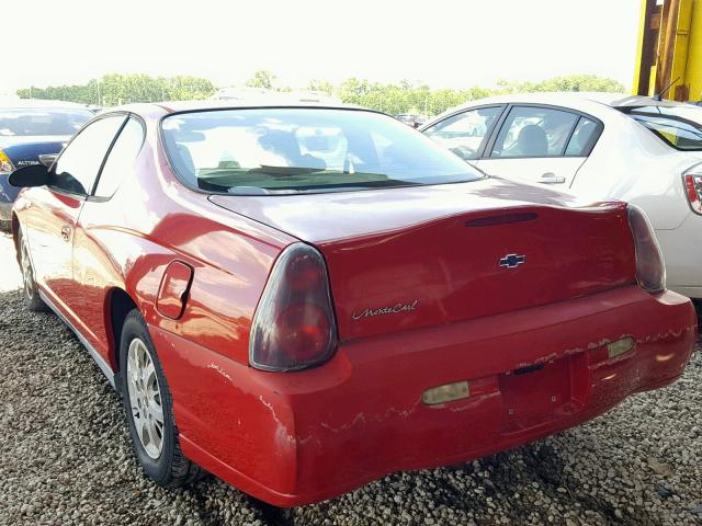 2G1WW12E359138757 - 2005 CHEVROLET MONTE CARL RED photo 3