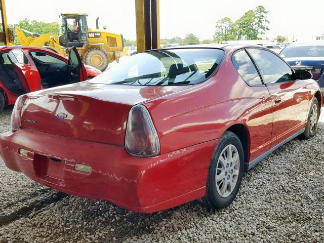 2G1WW12E359138757 - 2005 CHEVROLET MONTE CARL RED photo 4