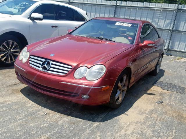 WDBTJ65J35F149942 - 2005 MERCEDES-BENZ CLK 320C RED photo 2