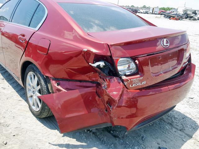 JTHBH96S065044699 - 2006 LEXUS GS 300 RED photo 9