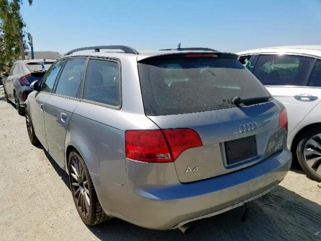 WAUSF78E78A007904 - 2008 AUDI A4 S-LINE GRAY photo 3