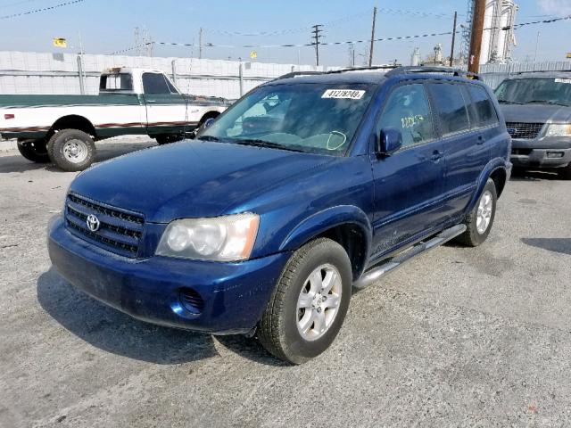 JTEGF21AX30092251 - 2003 TOYOTA HIGHLANDER BLUE photo 2