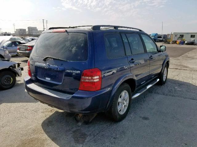 JTEGF21AX30092251 - 2003 TOYOTA HIGHLANDER BLUE photo 4