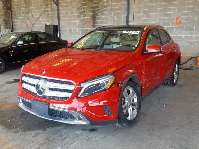 WDCTG4GB3GJ229505 - 2016 MERCEDES-BENZ GLA 250 4M RED photo 2