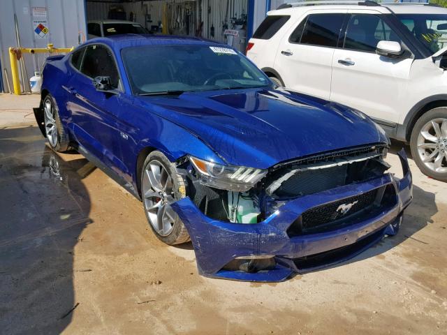 1FA6P8CF3F5337302 - 2015 FORD MUSTANG GT BLUE photo 1