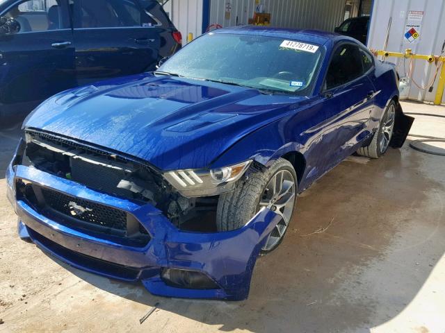 1FA6P8CF3F5337302 - 2015 FORD MUSTANG GT BLUE photo 2