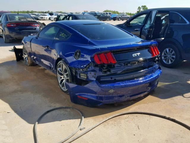 1FA6P8CF3F5337302 - 2015 FORD MUSTANG GT BLUE photo 3