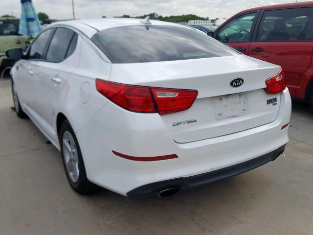 5XXGM4A72FG373733 - 2015 KIA OPTIMA WHITE photo 3