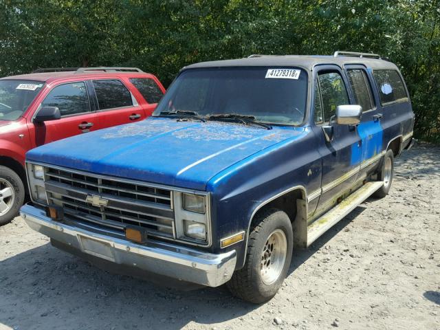 1GNER16K6HF185679 - 1987 CHEVROLET SUBURBAN R BLUE photo 2