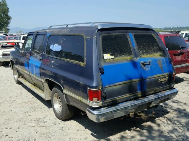 1GNER16K6HF185679 - 1987 CHEVROLET SUBURBAN R BLUE photo 3