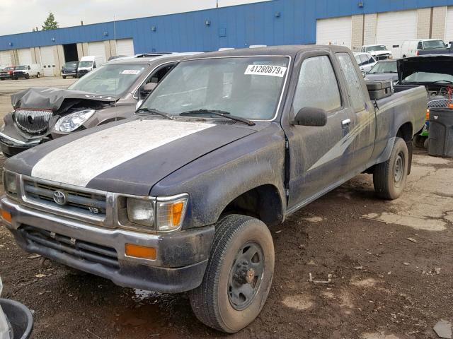 4TAVN13D3PZ136717 - 1993 TOYOTA PICKUP 1/2 BLUE photo 2