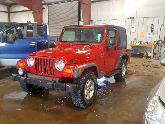 1J4FA49S66P732291 - 2006 JEEP WRANGLER / RED photo 2