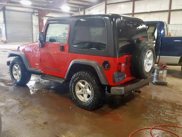 1J4FA49S66P732291 - 2006 JEEP WRANGLER / RED photo 3