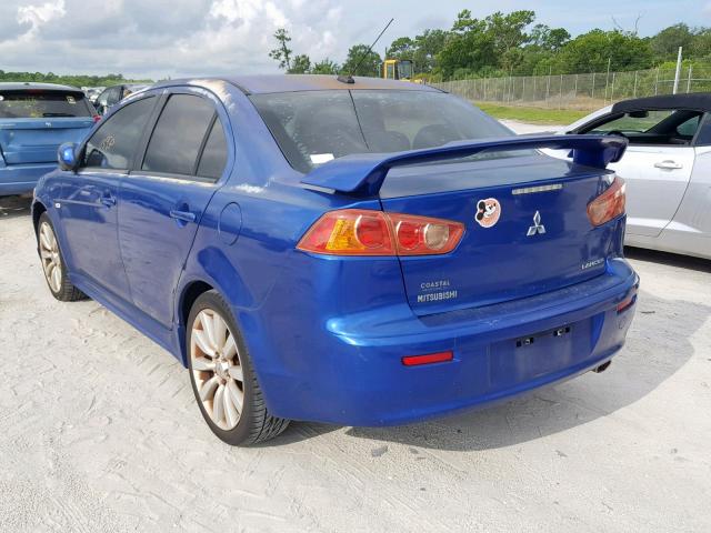 JA3AU86U38U005858 - 2008 MITSUBISHI LANCER GTS BLUE photo 3