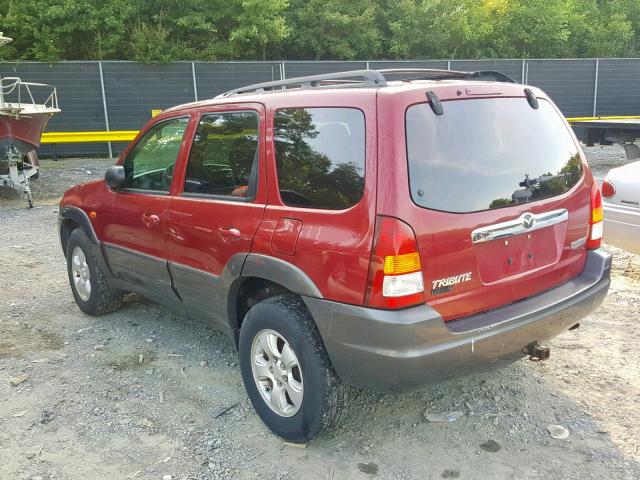 4F2CZ94184KM23431 - 2004 MAZDA TRIBUTE LX RED photo 3